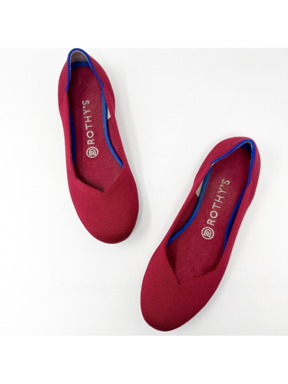 Rothy’s Round Toe Knit Ballet Flats Red Size 8